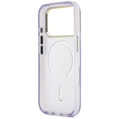 7. Guess IML Shell Script Metal MagSafe Case for iPhone 17 Pro Max - Purple