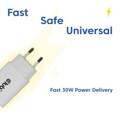 4. CLUB3D CAC-3020 Mobile Charger Smartphone, Universal White AC Fast Charging Internal