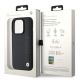 8. BMW Leather Textured & Stripe iPhone 15 Pro Max Case - Black