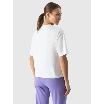 4. Women's oversize printed T-shirt 4F 4FRSS24TTSHF2089-11S