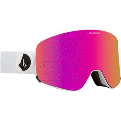 4. Volcom ODYSSEY MATTE WHITE/PINK CHROME snowboard goggles (VG0422301)