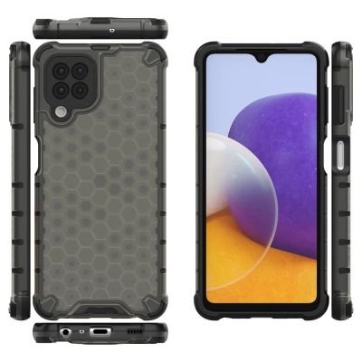 2. Honeycomb Case armor cover with TPU Bumper for Samsung Galaxy A22 4G black
