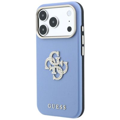 3. Guess Smooth & Big Strass Logo & Strap Case for iPhone 18 Pro / 17 Pro blue