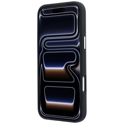 5. Karl Lagerfeld Grained Karl Head Metal MagSafe Case for iPhone 18 Pro / 17 Pro - Black