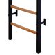 6. GYMNASTIC WOODEN AND METAL WALL BAR WITH 4 HANDLES WITH A WOODEN BAR BENCHK 211B