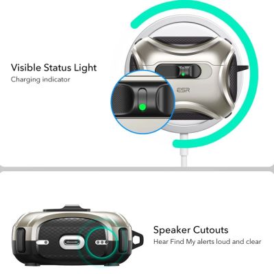 2. ESR Cyber ​​FlickLock MagSafe case for AirPods Pro 3 - silver