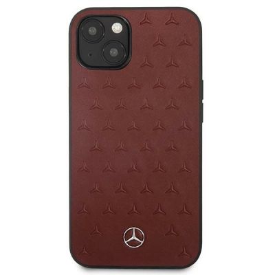 3. Mercedes Leather Stars Pattern Case for iPhone 13 mini - Red