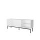 ABETO TV cabinet on a black steel frame 150x42x60 white/white gloss