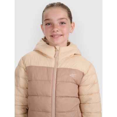 4. Girls' down jacket with synthetic filling 4F 4FJRAW25TDJAF0771-83S