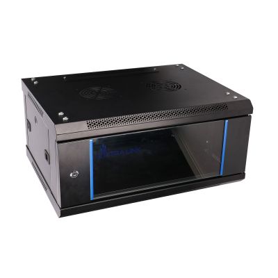 7. Extralink 4U 600x450 Black Wall-Mounted Rack Cabinet