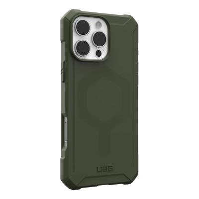 3. UAG Urban Armor Gear Essential Armor MagSafe Case for Apple iPhone 16 Pro Max Olive Gray (Clear)