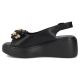 3. Women's leather wedge sandals, black, Filippo DS7577