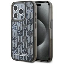 Karl Lagerfeld Liquide Glitter Monogram Gradient iPhone 15 Pro Max Case - Black