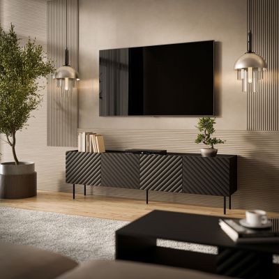 3. 4D TV cabinet LUCCA 200x40x59 black