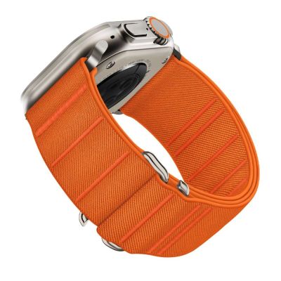 3. Tech-Protect Nylon Strap for Apple Watch 44 / 45 / 46 / 49 mm - Orange