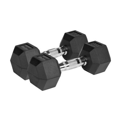 2. Rubber-coated cast iron dumbbells HEX 2x6 kg REBEL ACTIVE