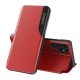 Eco Leather View Case for Samsung Galaxy S25 Ultra with Flip and Stand - Red