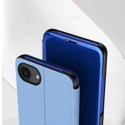 5. Clear View Case for iPhone 16e / 17e Flip Cover - Blue