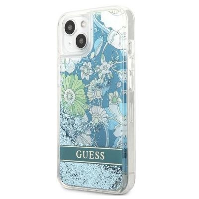 2. Guess GUHCP13SLFLSN iPhone 13 mini 5.4" green/green hardcase Flower Liquid Glitter