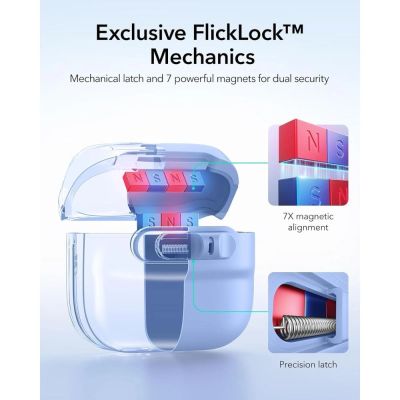 3. ESR Pulse HaloLock MagSafe Case for Apple AirPods 4 / 5 - light blue