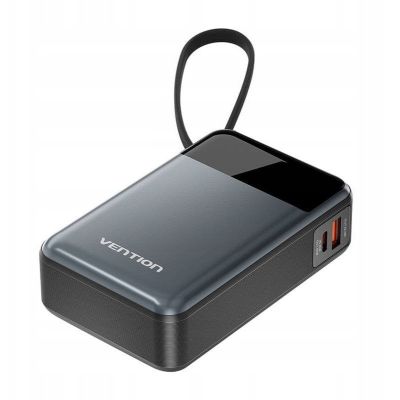 Vention 20000mAh 65W Power Bank with Built-in USB-C Cable