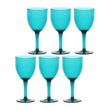 ROSE&TULIPANI FIABA Set of 6 acrylic wine glasses 400 ml, turquoise