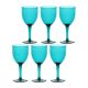 ROSE&TULIPANI FIABA Set of 6 acrylic wine glasses 400 ml, turquoise