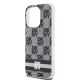 6. DKNY IML Checkered Mono Pattern & Printed Stripes MagSafe Case for iPhone 15 Pro Max - Black