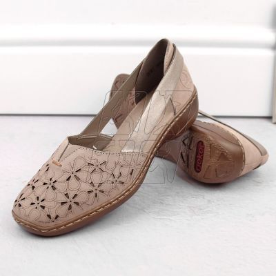 7. Comfortable leather shoes Rieker W RKR442C, beige