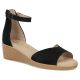 Women's leather wedge sandals, black, Filippo DS7635