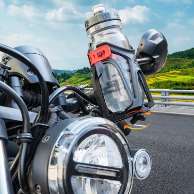 5. Rockbros 31210029 Motorcycle Bottle Holder - Black and Red