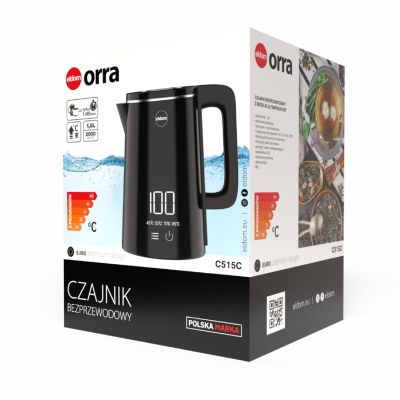 18. ELDOM CORDLESS KETTLE C515C 1.8 L 2000W BLACK 5 PROGRAMS 45, 55, 70, 85, 100°C, KEEP TEMPERATURE