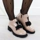 7. Women's leather ankle boots with decoration, patent beige Filippo DBT6370