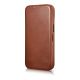 6. iCarer CE Oil Wax Premium Leather Folio Case iPhone 14 Plus magnetic flip case MagSafe brown (AKI14220707-BN)