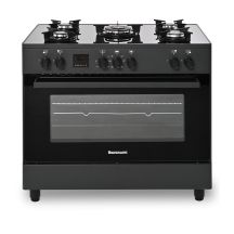 Ravanson KWGE-K90 GLASS black gas-electric cooker