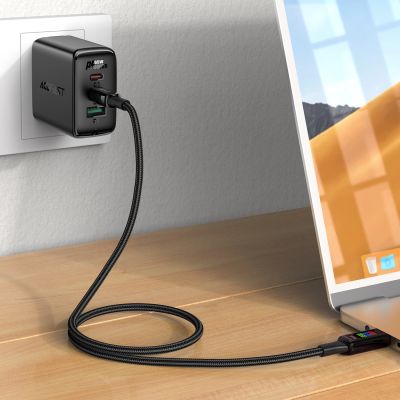 5. Acefast C7-03 USB-C USB-C 100W 1.2m cable with display - black