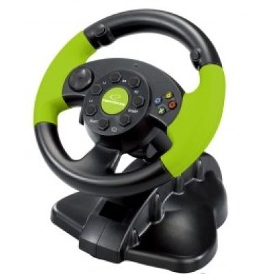 14. Esperanza EG104 steering wheel (PC, Xbox 360; black and green)