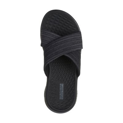3. Skechers Women's Flip-Flops GO WALK FLEX SANDAL IMPRESSED 141420 BKGY