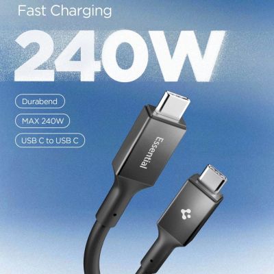 2. Spigen Essential EB24012CC USB-C / USB-C 240W 120cm Cable - Black
