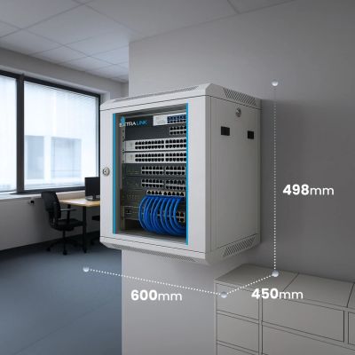 24. EXTRALINK WALL-HUNG RACK CABINET 9U 600X450 GRAY