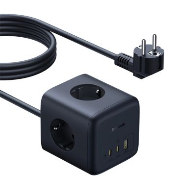 2. Baseus EnerFill FA11 67W Power Strip, USB-A + USB-C Cube + 3 x EU Socket 1.5m - Black
