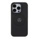 3. Mercedes Benz Crossed Lines Pattern Leather MagSafe case for iPhone 15 Pro - black