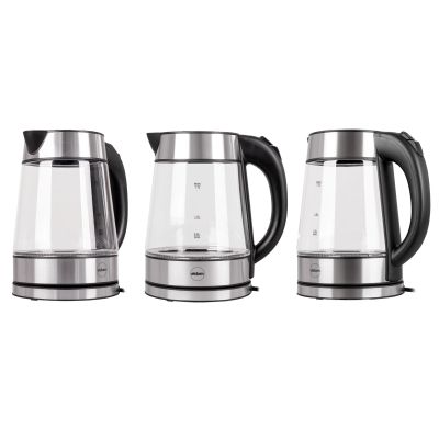 14. ELDOM GLASS CORDLESS KETTLE C420 KETTY 1850-2200W 1.7L NET FILTER ILLUMINATED TANK, HOT PLATE