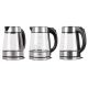14. ELDOM GLASS CORDLESS KETTLE C420 KETTY 1850-2200W 1.7L NET FILTER ILLUMINATED TANK, HOT PLATE
