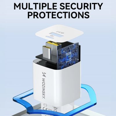 8. Wozinsky WWCEAC GaN USB-A USB-C 33W Wall Charger - White