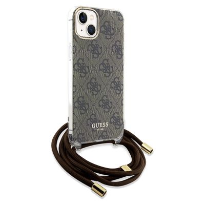 3. Guess Crossbody Cord 4G Print case for iPhone 15 / 14 / 13 - brown