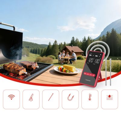 9. Meatmeet X Pro Kitchen Thermometer with Bluetooth/WiFi App for Grill, Oven, Smoker - Black