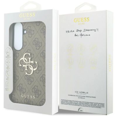8. Guess Leather 4G Metal Logo Case for Samsung Galaxy S26 FE - Brown