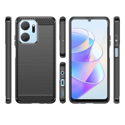 2. Carbon Case case for Honor Play 40 Plus / Honor X7a flexible silicone carbon cover black