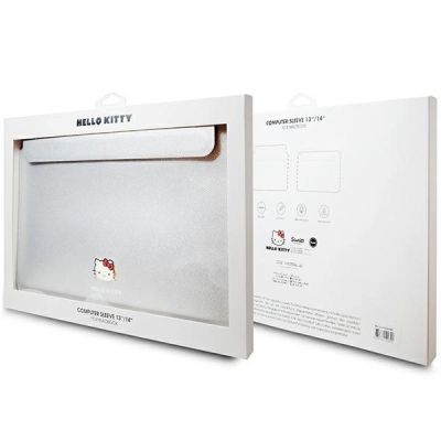4. Hello Kitty PU Metal Logo case for a 14" laptop - silver